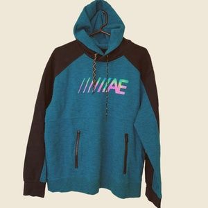 American Eagle Outfitters Mens Hoodie, Large, Heavy Weight Pullover, Green/Black